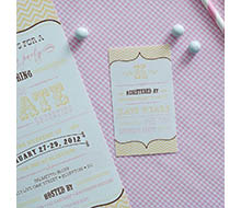 Vintage Pink and Gold Chevron Bridal Shower or Bachelorette Party Printable Registry Enclosure Card
